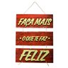 Placa Decorativa Frases Faça mais Com Corda 70x40 Cm - 1