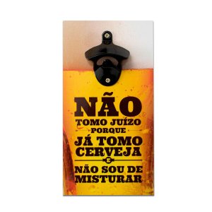 Abridor Garrafas Parede Frase Cerveja Mdf Com Imã 25x13 Cm