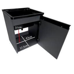 Tanque Lavanderia 26l Gabinete Mdf Chumbo Suspenso Suporte Torneira de Bancada - 5