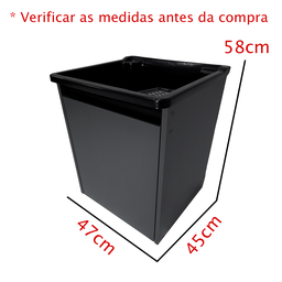 Tanque Lavanderia 26l Gabinete Mdf Chumbo Suspenso Suporte Torneira de Bancada - 3