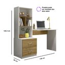 Ver imagem 3 de Escrivaninha Cristal 2 Gavetas 4 Nichos Branco/nature - Peternella Móveis