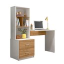 Ver imagem 2 de Escrivaninha Cristal 2 Gavetas 4 Nichos Branco/nature - Peternella Móveis