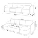 Ver imagem 4 de Sofá Cama Casal para Sala 396cm Polska K04 Linho Cinza - Mpozenato