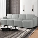 Ver imagem 2 de Sofá Cama Casal para Sala 396cm Polska K04 Linho Cinza - Mpozenato