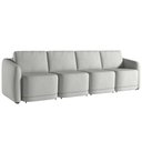 Ver imagem 1 de Sofá Cama Casal para Sala 396cm Polska K04 Linho Cinza - Mpozenato