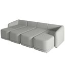 Ver imagem 6 de Sofá Cama Casal para Sala 396cm Polska K04 Linho Cinza - Mpozenato