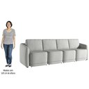 Ver imagem 5 de Sofá Cama Casal para Sala 396cm Polska K04 Linho Cinza - Mpozenato