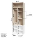 Ver imagem 3 de Conjunto Quarto Bebê Berço Multifuncional Auri, Guarda Roupa Curió Casatema MadeiraOriginals Branco