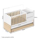 Ver imagem 4 de Conjunto Quarto Bebê Berço Multifuncional Auri, Guarda Roupa Curió Casatema MadeiraOriginals Branco