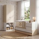 Ver imagem 1 de Conjunto Quarto Bebê Berço Multifuncional Auri, Guarda Roupa Curió Casatema MadeiraOriginals Branco