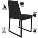 Ver imagem 4 de Kit 08 Cadeiras Para Sala De Jantar Base Aço Industrial Preto Dafne L02 Suede Preto - Lyam Decor