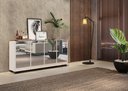 Ver mais imagens de Aparador Buffet com Espelho Multimóveis Vegas com 4 Portas Fg3560 Branco/preto