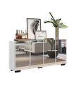 Ver imagem 3 de Aparador Buffet com Espelho Multimóveis Vegas com 4 Portas Fg3560 Branco/preto