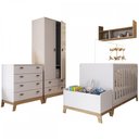 Ver imagem 2 de Kit Quarto Bebê Completo com Berço Americano Linha Favo de Mel Branco Fm034 Completa Móveis