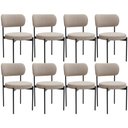 Ver imagem 1 de Kit 08 Cadeiras Estofadas para Sala de Jantar Louvre L02 Bouclê Creme - Lyam Decor