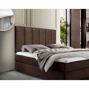Cabeceira Cama Box Casal Suede Estofada Painel 140x56 Varias Cores: Marrom
