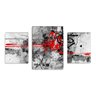 Trio de quadros decorativos Compact Slim Scarlet 110x60cm - 1
