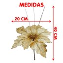Ver imagem 4 de Flores Brilhantes Dourada Decoração Natal de 40cm Kit 10PÇS