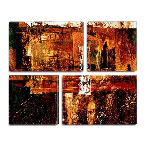 Conjunto de 4 quadros decorativos Slim Abstract Autumn 105x85cm - 1