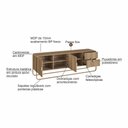 Ver imagem 5 de Rack Sala Orgânico 180cm 2 Portas 2 Gavetas e Pés em Metal Cor:hanover com Dourado
