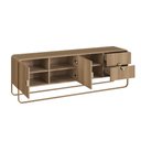 Ver imagem 4 de Rack Sala Orgânico 180cm 2 Portas 2 Gavetas e Pés em Metal Cor:hanover com Dourado