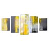 Conjunto de 5 quadros decorativos Yellow Abstract 135x60cm - 1