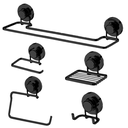 Ver imagem 2 de Conjunto de Banheiro com Ventosas Parede sem Furos 5 Peças:preto Fosco