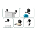 Ver imagem 3 de Conjunto de Banheiro com Ventosas Parede sem Furos 5 Peças:preto Fosco