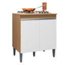 Ver imagem 1 de Balcão para Cooktop com Tampo 4 ou 5 Bocas 2 Portas Adriana Amêndoa/branco