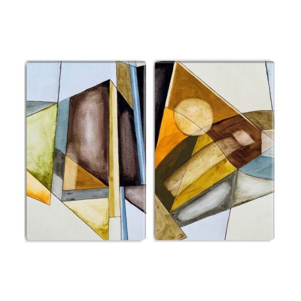 Conjunto 2 quadros decorativos Contemporary Abstract 85x60cm - 1