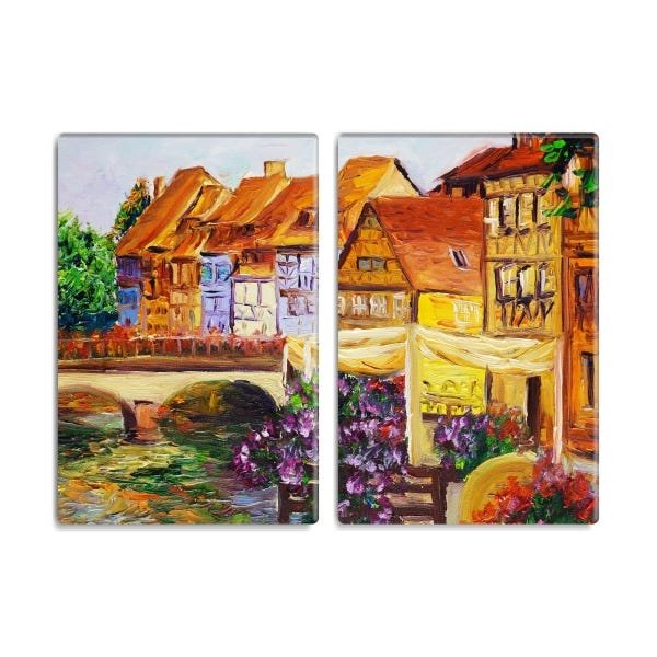 Conjunto 2 quadros decorativos Ville 85x60cm - 1