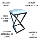 Ver imagem 4 de Banqueta Luxo Baixa Bistrô P/ Bares Balcão Cozinha Comercio Reforçada Aço:branco
