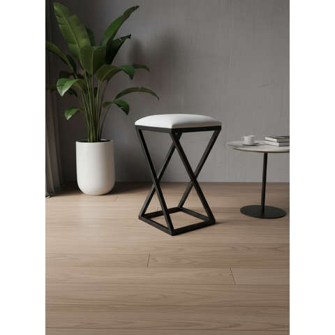 Banqueta Luxo Baixa Bistrô P/ Bares Balcão Cozinha Comercio Reforçada Aço:branco