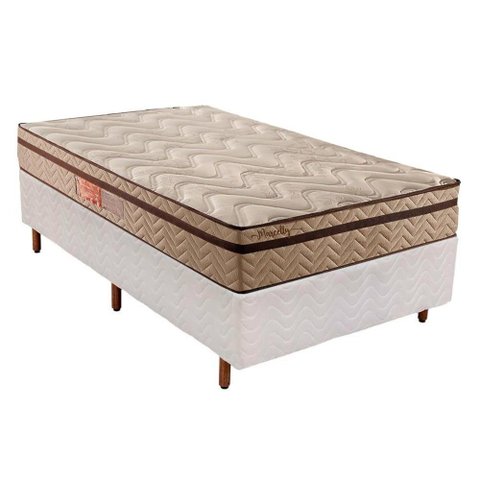 Cama Box Solteiro: Colchão Molas Ensacadas Paropas MasterPocket Marcelly Ibiza + Base CRC Courano