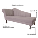 Ver imagem 7 de Recamier Divã para Sala Cecilia Pés Retro Tabaco 1.60cm Veludo Rose - Incasa Decor
