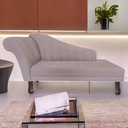 Ver imagem 2 de Recamier Divã para Sala Cecilia Pés Retro Tabaco 1.60cm Veludo Rose - Incasa Decor