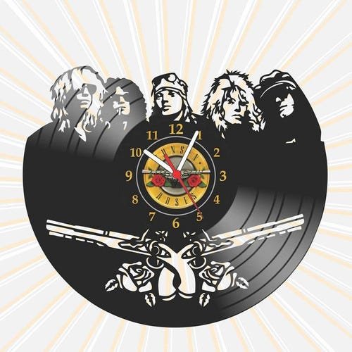 Relógio Vinil Guns N Roses Hard Rock Bandas Vintage Lp - 1