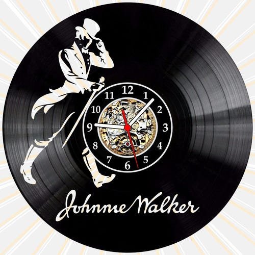 Relógio Johnnie Walker Whisky Restaurante Boteco Vinil Lp - 1
