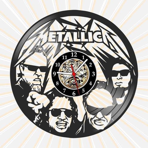 Relógio Parede Metallica Bandas Heavy Metal Decoração Vinil - 1
