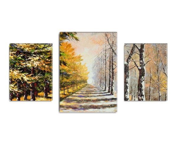 Trio de quadros decorativos Compact Chemin de l'arbre 110x60cm - 1