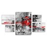 Conjunto quadros decorativos Assimetrico Slim Scarlet 115x60cm - 1