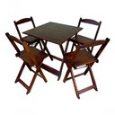 Ver imagem 1 de Kit 10 Conjuntos Dobráveis 70x70 Imbuia 10 Mesas e 40 Cadeiras Bar Restaurante Lanchonete
