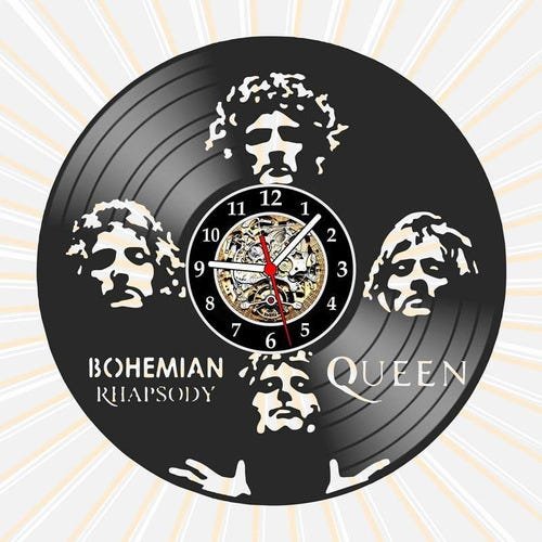 Relógio Parede Bohemian Rhapsody Queen Rock Disco Vinil - 1