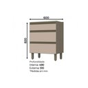 Ver imagem 3 de Módulo Cozinha Henn Connect Balcão c/ 3 Gavetas s/ Tampo Duna/Cristal