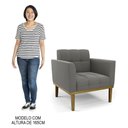 Ver imagem 5 de Poltrona Base Madeira Castanho Kit 2 Ana Suede Grafite - Ibiza