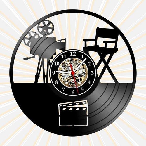 Relogio Parede Cinema Estudio Set Filmagem Câmera Vinil - 1