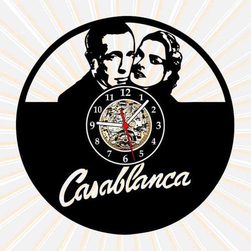 Relógio Parede Casa Blanca Filmes Cinema Geek Disco Vinil - 1