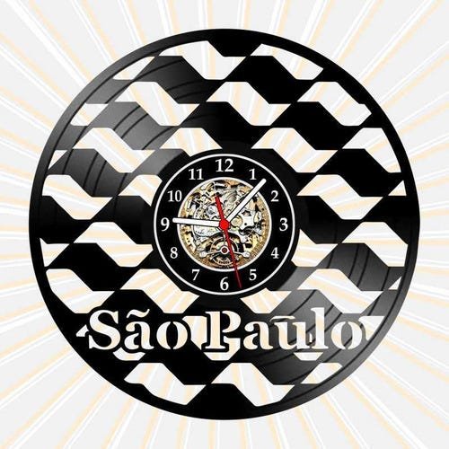 Relógio de Parede Sao Paulo Cidade Disco de Vinil - 1