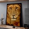Quadro Decorativo Motivacional a Face do Leão em Moldura Caixa Tacolado Papel de Parede Moldura Caix - 1