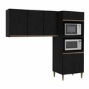 Ver imagem 1 de Kit Cozinha Milão Torre Quente e Aéreo 3 Portas Milão Menu Móveis Preto